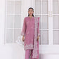03 Piece Ready To Wear Embroidered Khaddi Net With Embroidered Fancy Net Dupatta