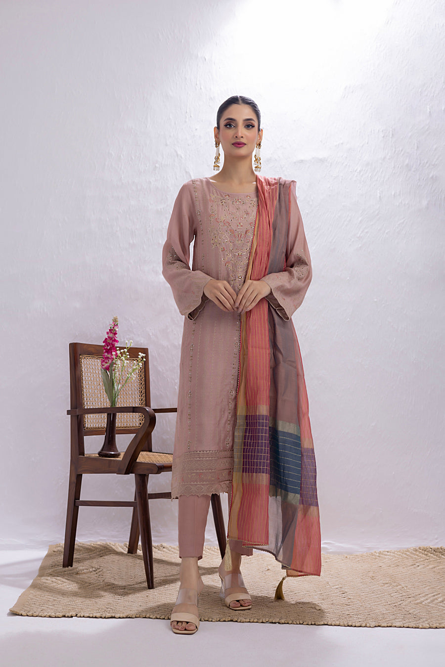 03 Piece Ready to wear  Embroidered Luxury Pret