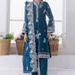 03 Piece Ready To Wear Embroidered Khaddi Net With Embroidered Fancy Net Dupatta