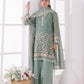 03 Piece Ready To Wear Embroidered Khaddi Net With Embroidered Fancy Net Dupatta