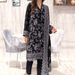 03 Piece Unstitched Monochrome Printed Lawn