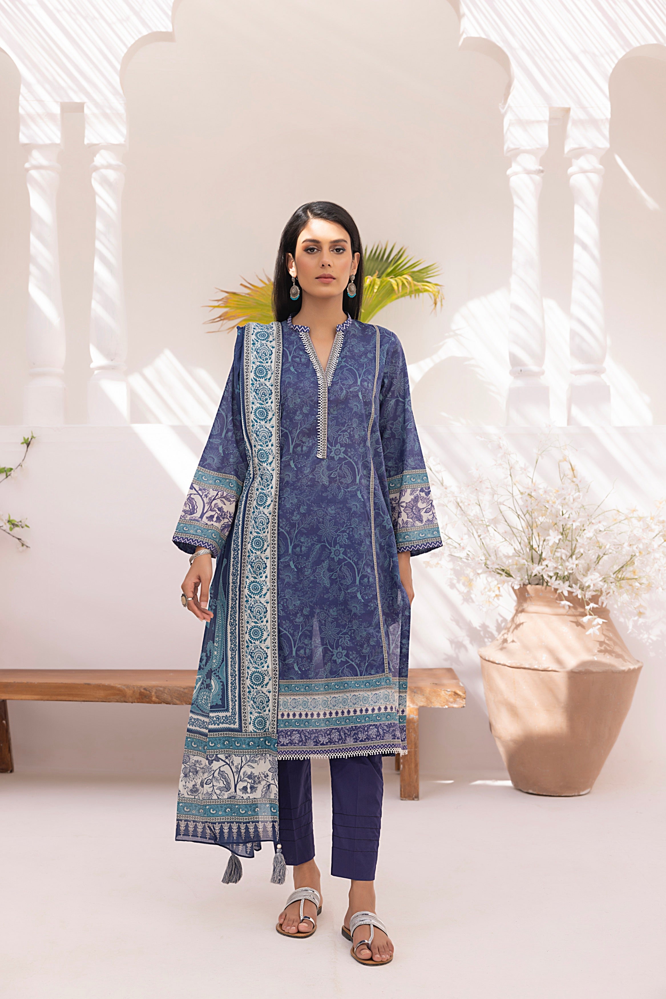 03 Piece Unstitched Printed Lawn