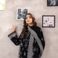 03 Piece Unstitched Monochrome Printed Lawn