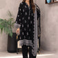 03 Piece Unstitched Monochrome Printed Lawn