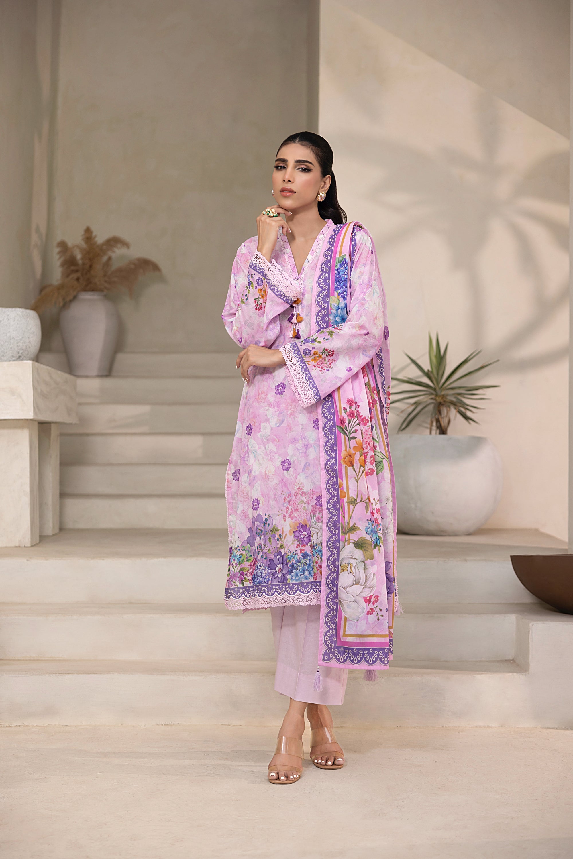 03 Piece Unstitched Printed Lawn