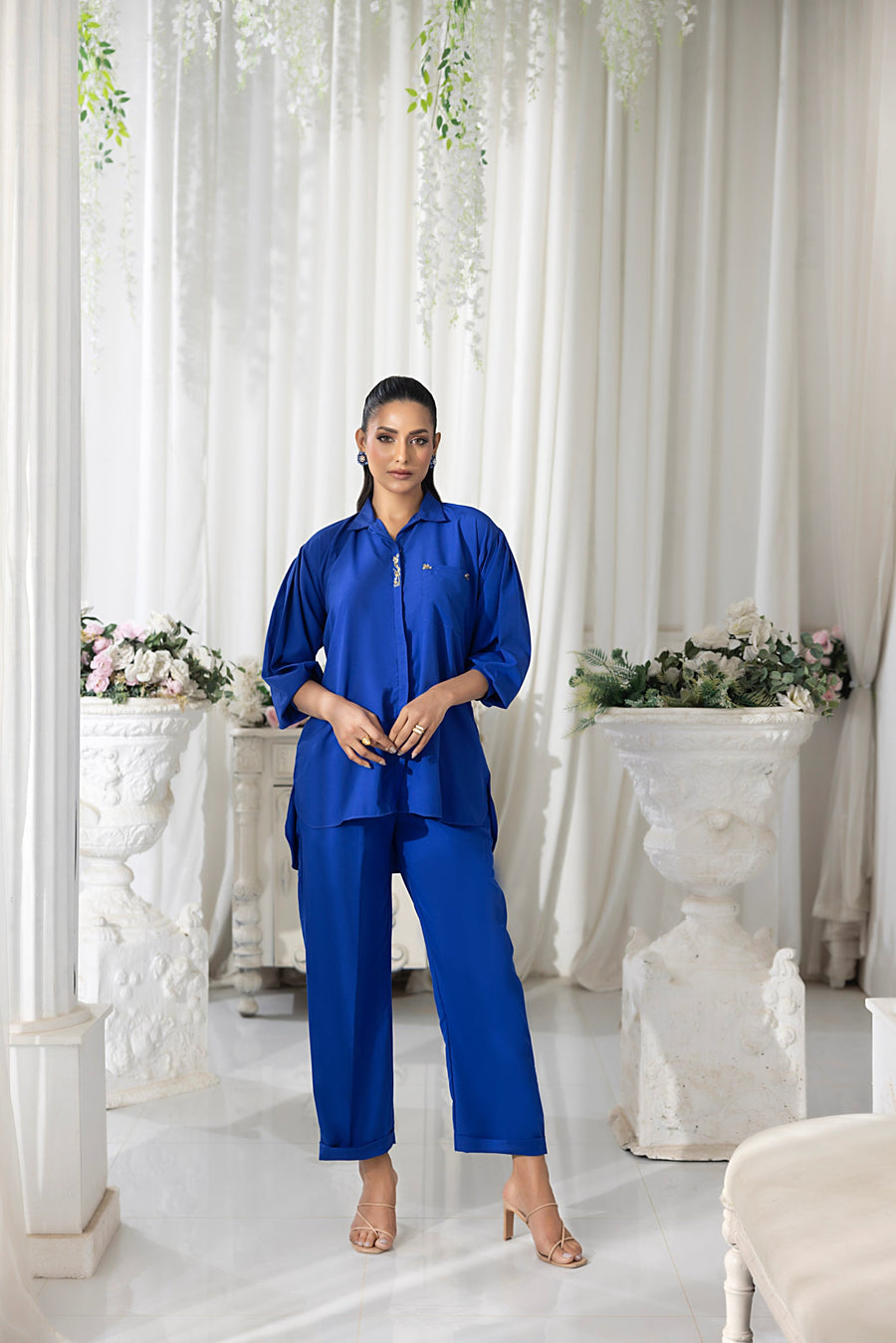 02 Piece Ready to wear  Dyed Crepe Shirt & Trouser