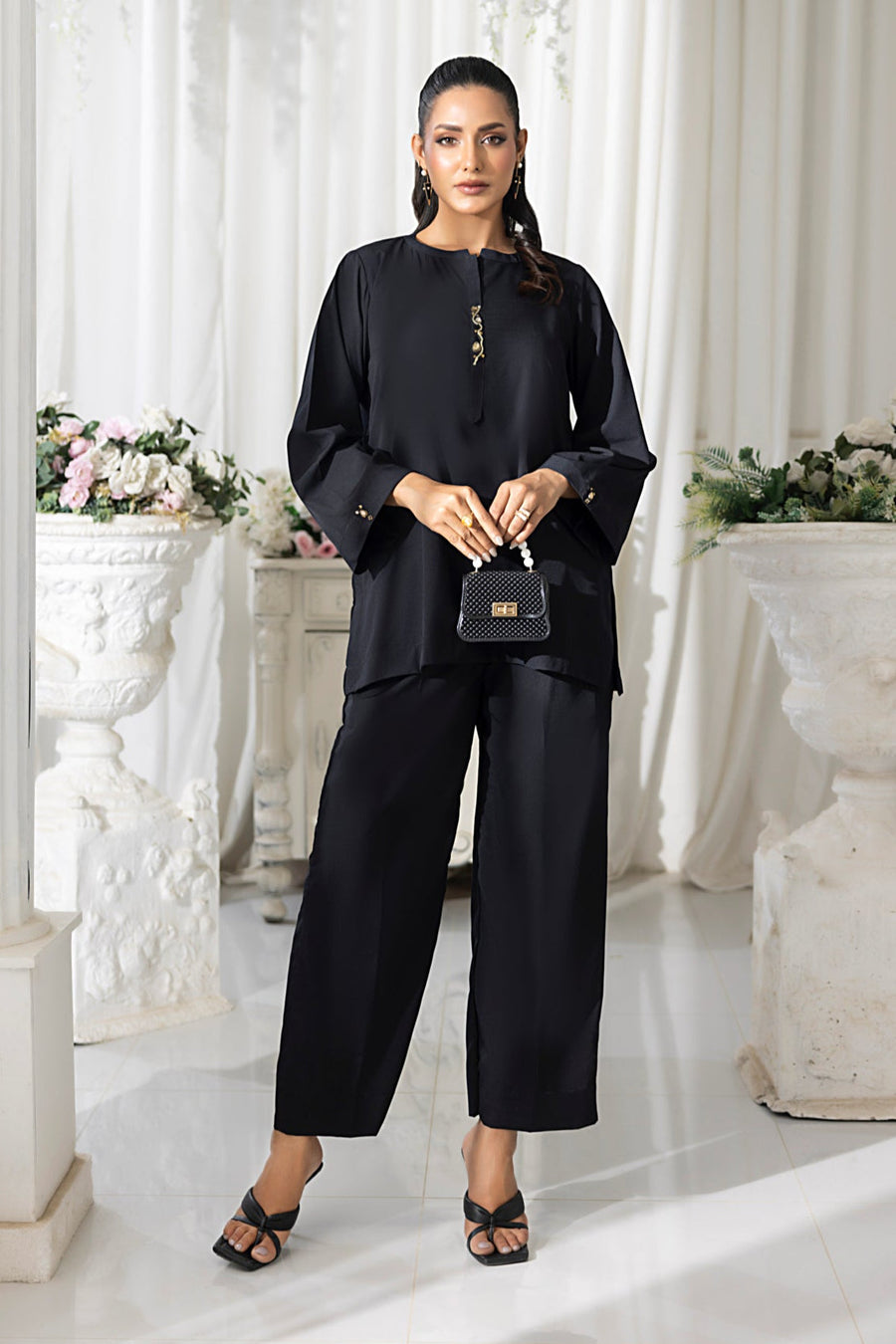02 Piece Ready to wear  Dyed Crepe Shirt & Trouser