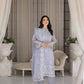 03 Piece Ready to wear Embroidered Organza
