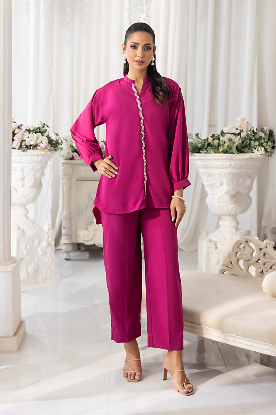 02 Piece Ready to wear  Dyed Crepe Shirt & Trouser