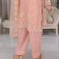 03 Piece Ready to wear Embroidered Organza
