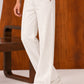 White Straight Leg Trousers - Men