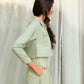 JACQUARD CROPPED SHIRT WITH FLAP POCKETS