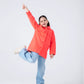 Girls Bold Coral Felt Coat