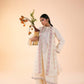 Embroidered Karandi 3 Piece Suit - Off White (Unstitched)