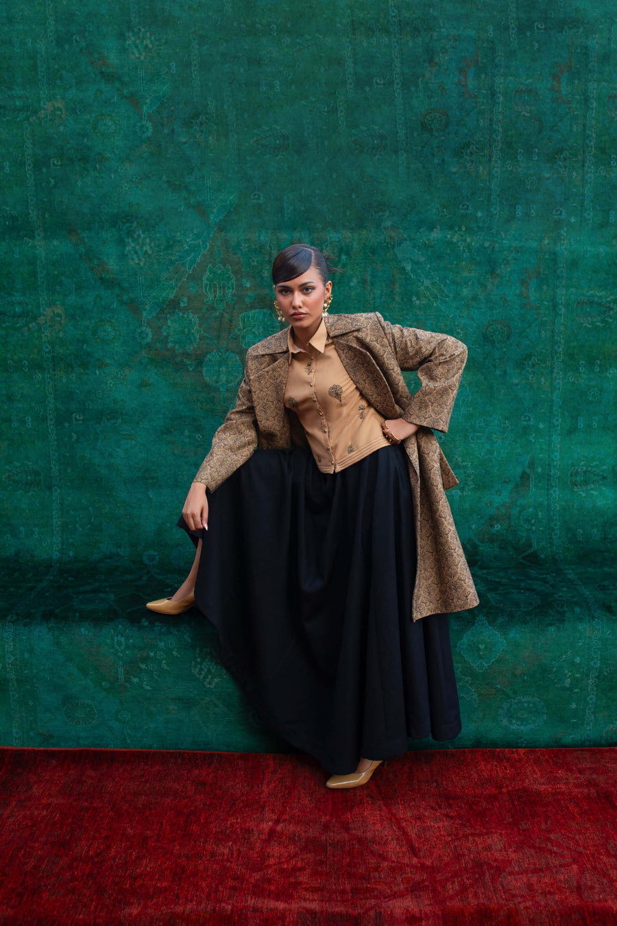 3 Piece - Embroidered Karandi Suit (Unstitched)