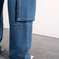 Mid Blue Cargo Pants