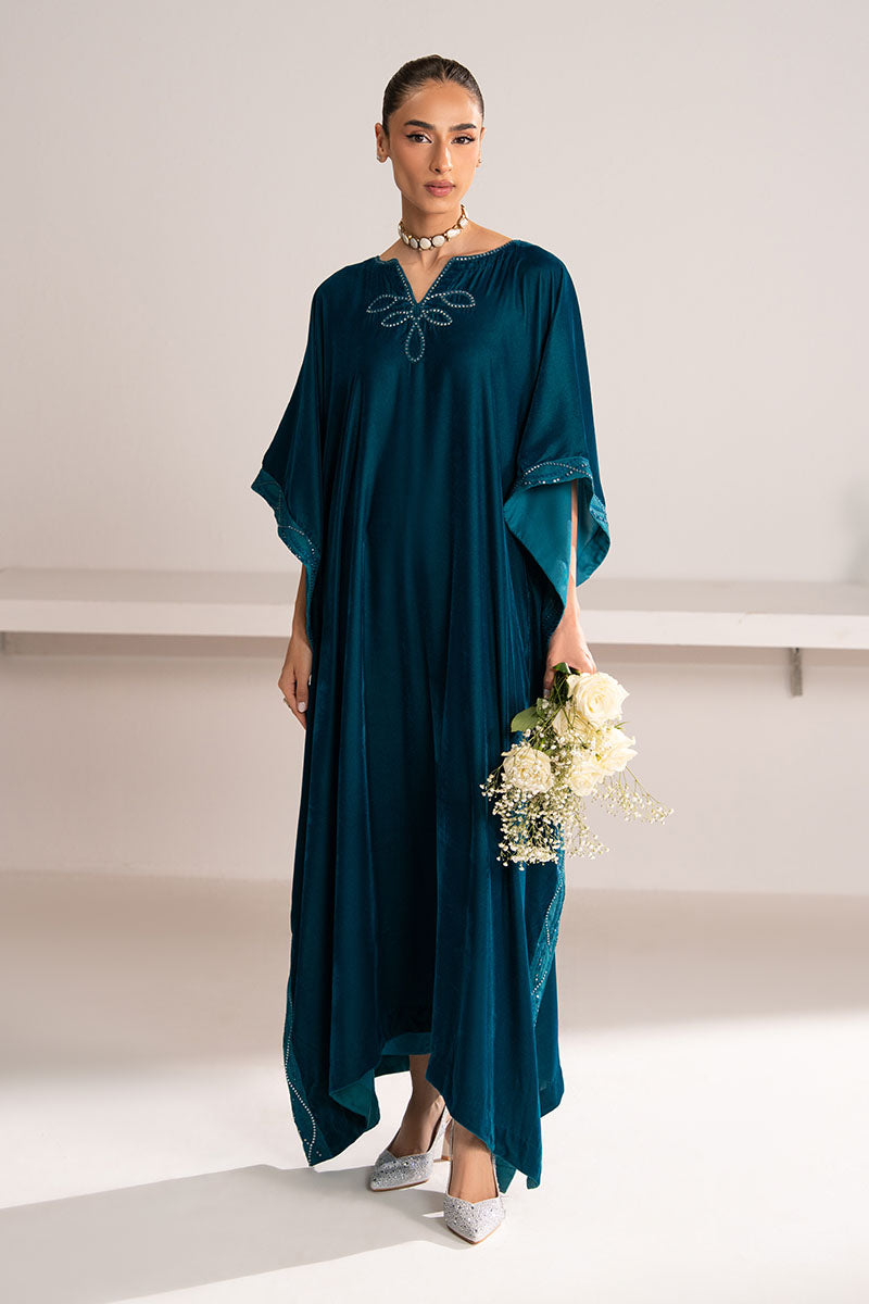 STARDUST DRAPE EMBROIDERED VELVET SHIRT
