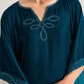 STARDUST DRAPE EMBROIDERED VELVET SHIRT