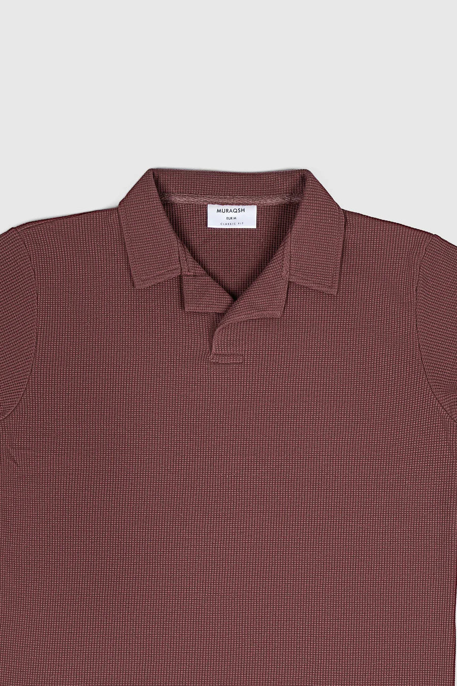 Dark Amber Waffle Revere Polo - Men