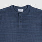 Spotted Navy Waffle Oversized Henley - Men