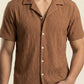 MESH TEXTURED CAMP SHIRT