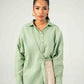 WAFFLE OVERLAPPED BUCKLE SHIRT