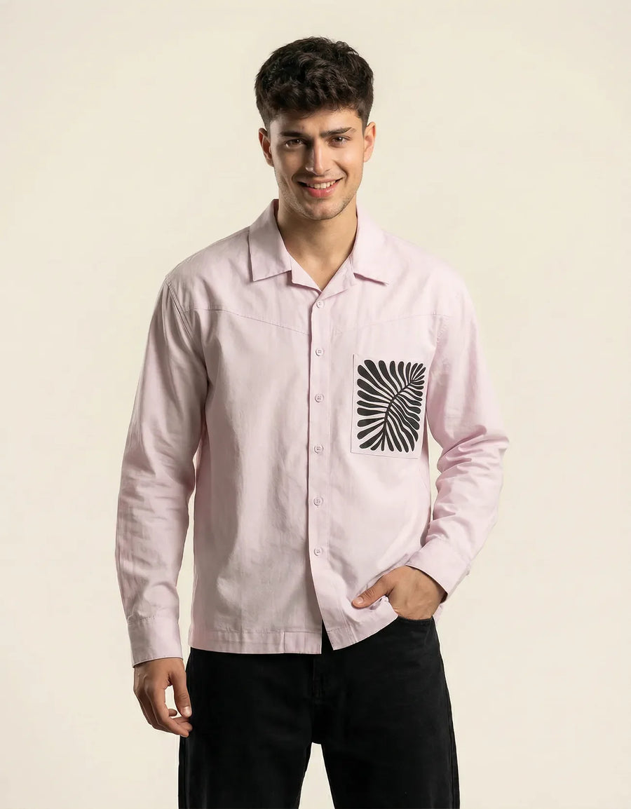 POPLIN PRINTED POCKET SHIRT