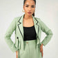 TEXTURED CROPPED CARGO BLAZER