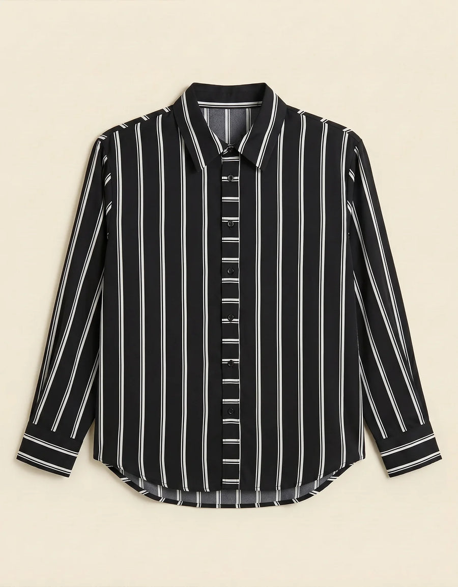 VERTICAL STRIPE BUTTON SHIRT