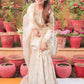 rang-e-bahar Zari organza Peach White 4Pc suit white-crown-S