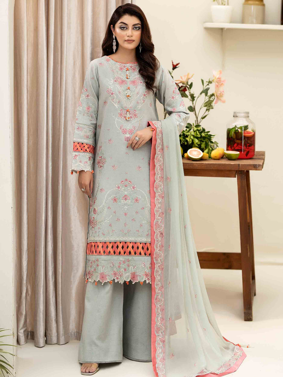 3 PIECE - EMBROIDERED KARANDI SUIT