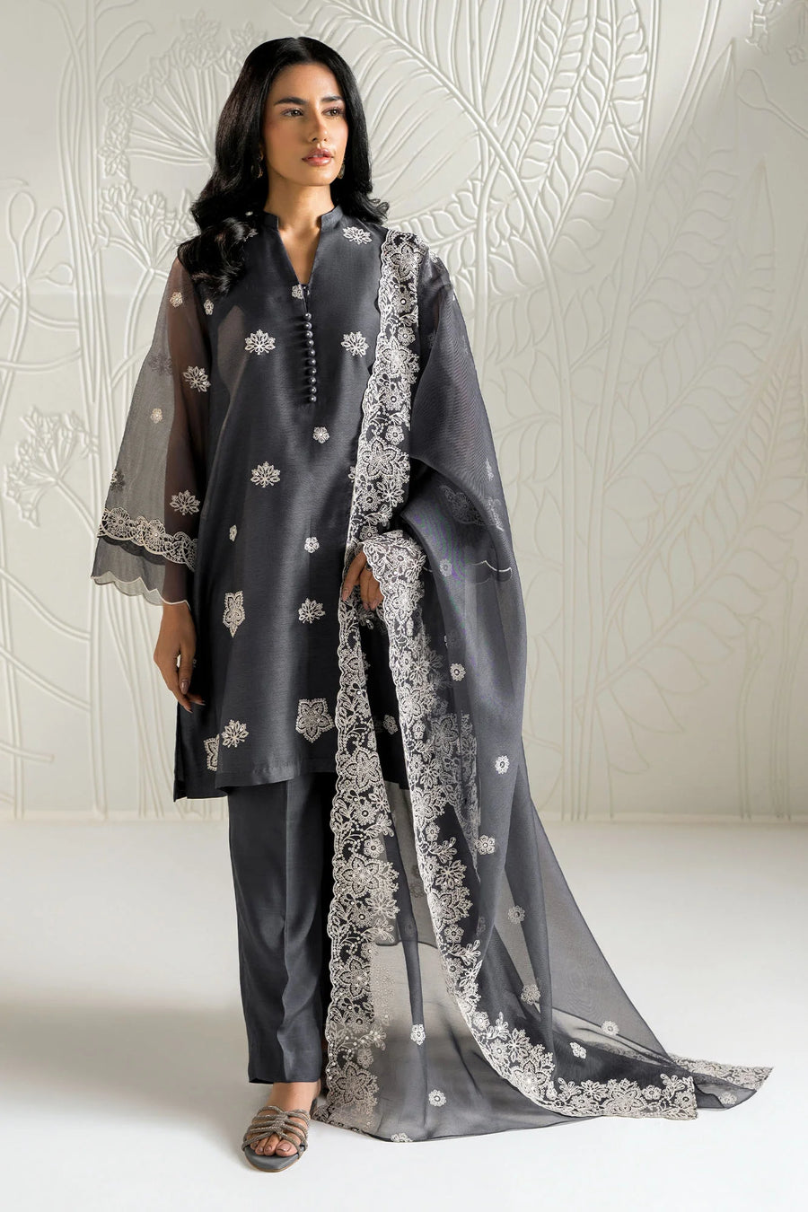 NAVY GLEAM -2PC (SHIRT & DUPATTA)