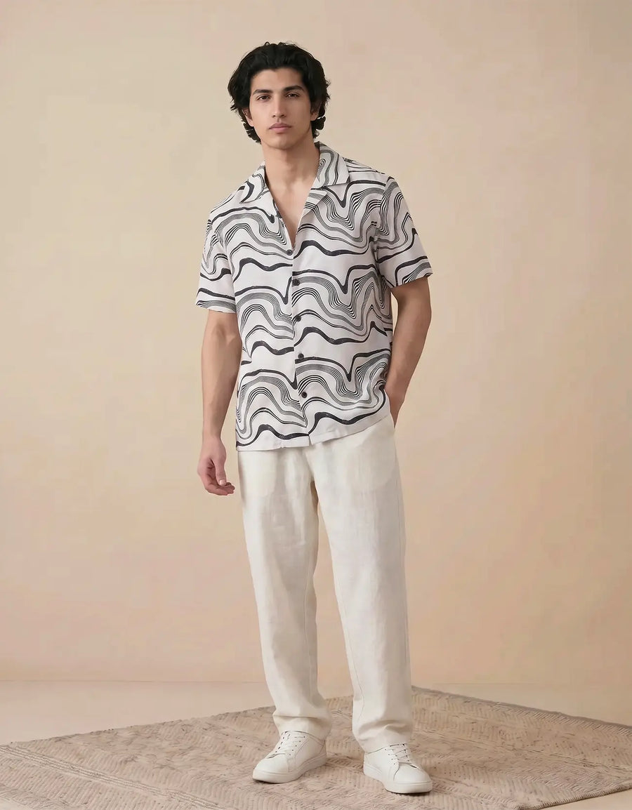 MEN’S PRINTED PREMIUM COTTON SHIRT