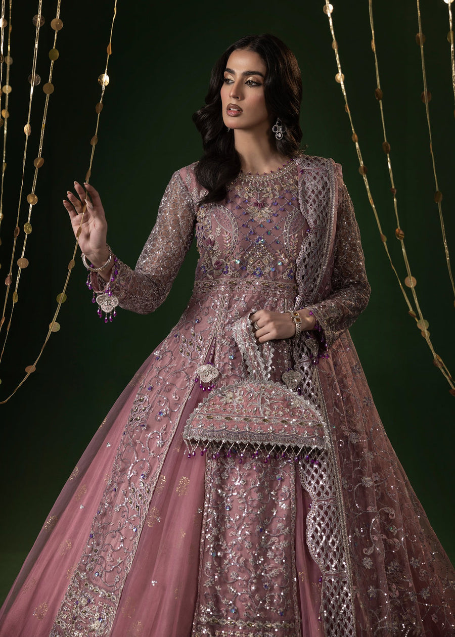 rang-e-bahar net Tea rose pink 4Pc suit nayab-26-S