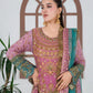 rang-e-bahar net pink 4Pc suit SJ-1027-S