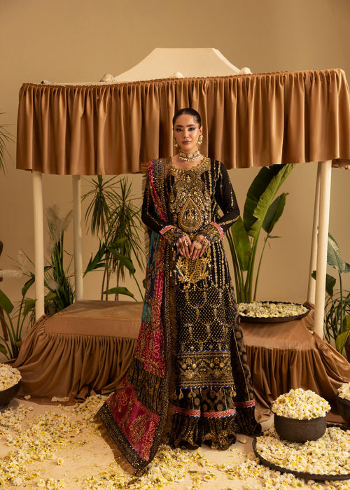rang-e-bahar chiffon black 4 pc suit SJ-1039-S