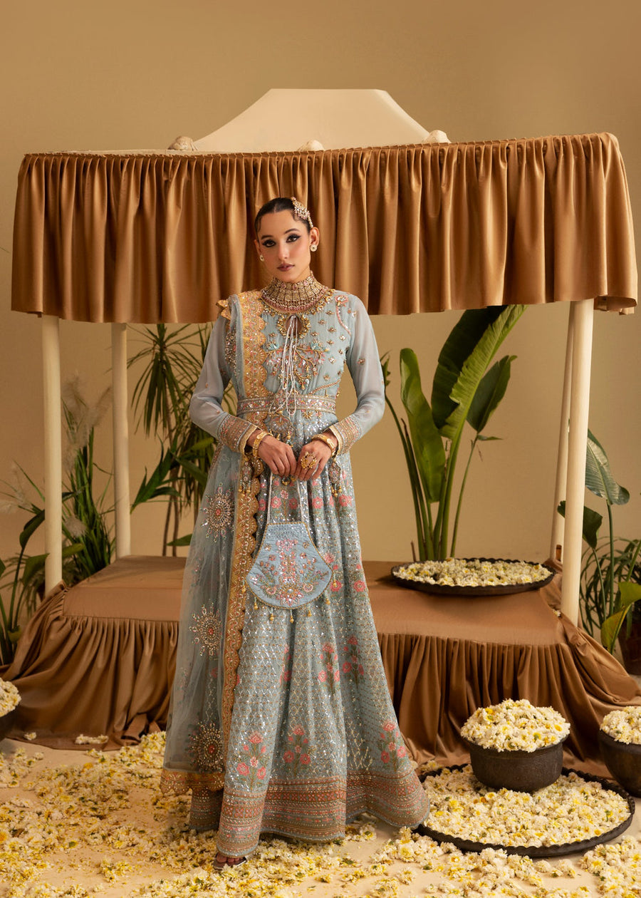 rang-e-bahar chiffon powder blue 4 pc suit SJ-1065-S
