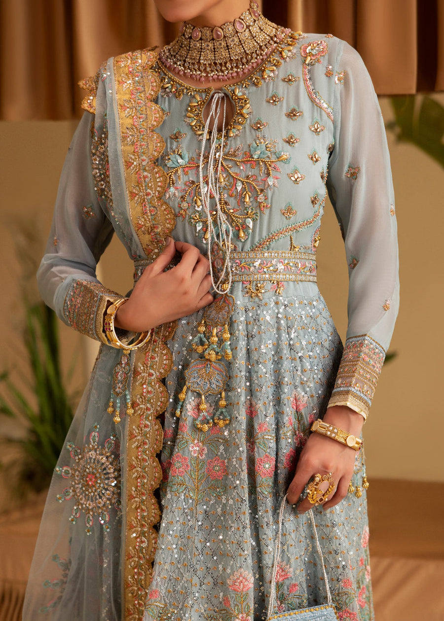rang-e-bahar chiffon powder blue 4 pc suit SJ-1065-S