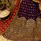 rang-e-bahar chiffon Plum purple 4 pc suit SJ-1040-S