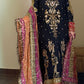 rang-e-bahar Chiffon Black 4Pc suit SJ-1019-S