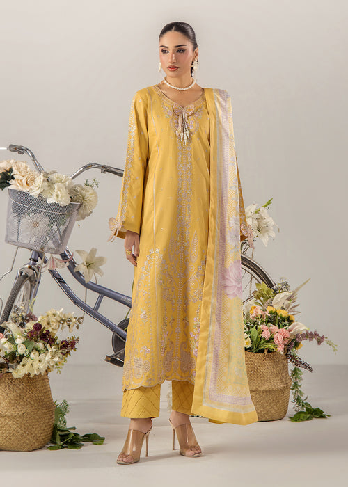 breeze - lawn 26 Lawn mellow yellow 3Pc suit SJ-1091-S