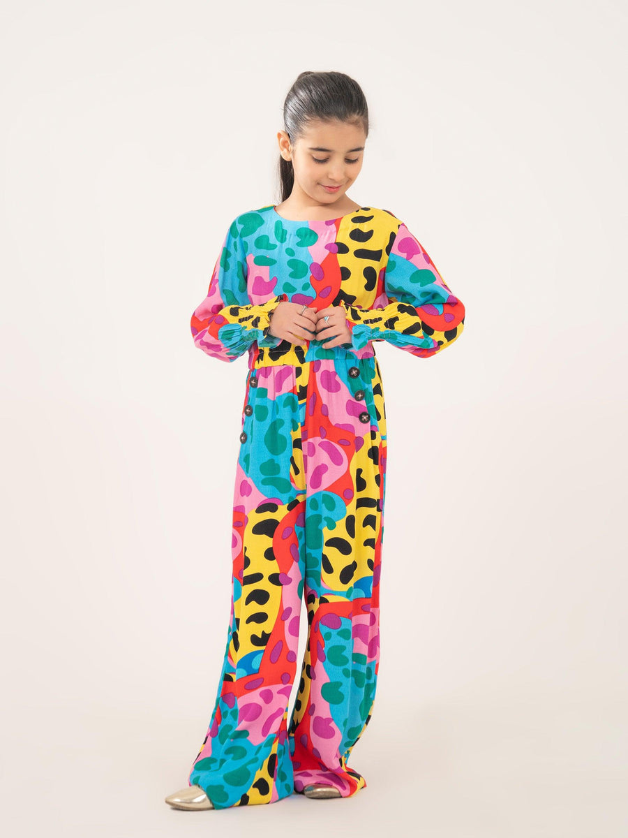 GIRLS MULTI COLOR JUMPSUIT