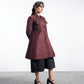 Rust Long A-Line Coat