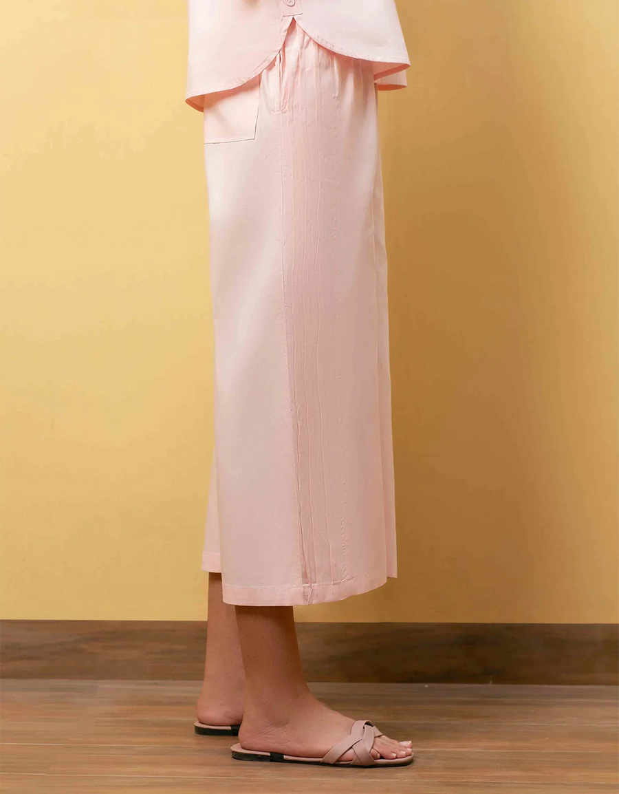 POPLIN PLEATED PANEL CULOTTE