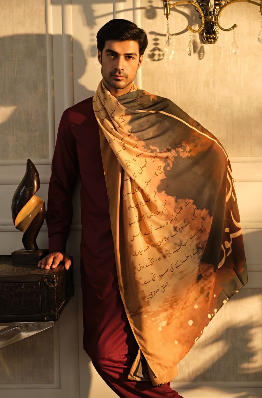 Maroon Khat Odhni
