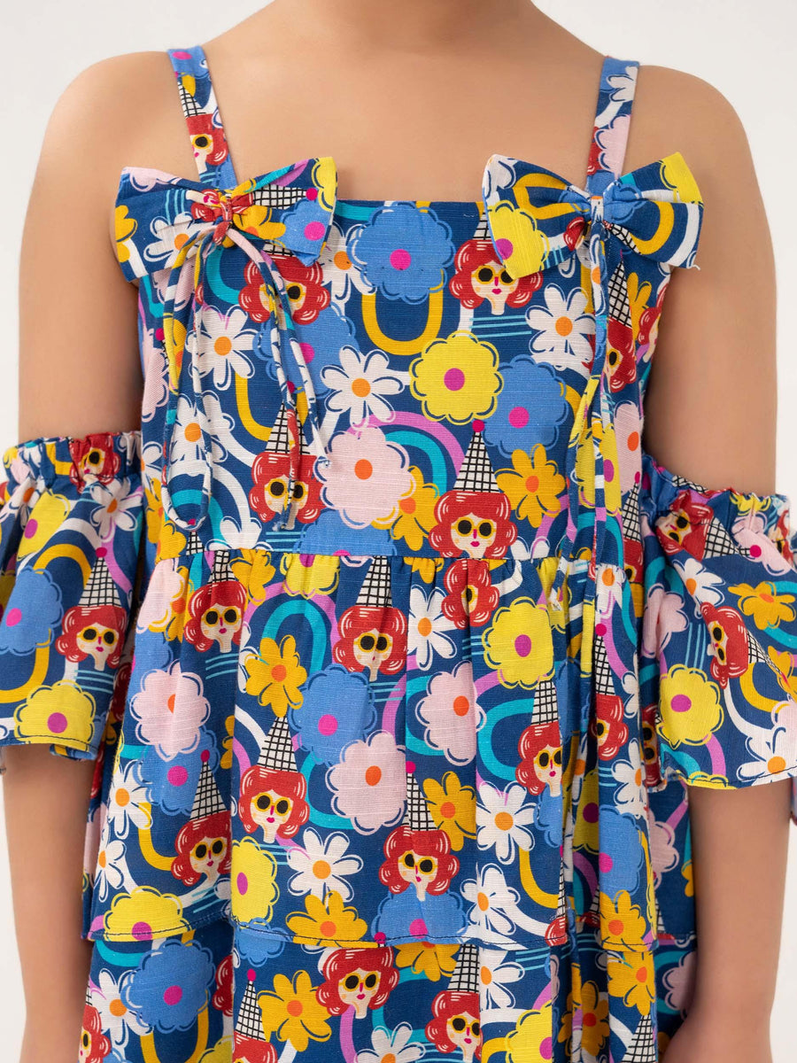 GIRLS KHADDAR FROCK & TROUSER
