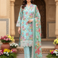 03 Piece Stitched Embroidered with cutwork embroidered chiffon dupatta