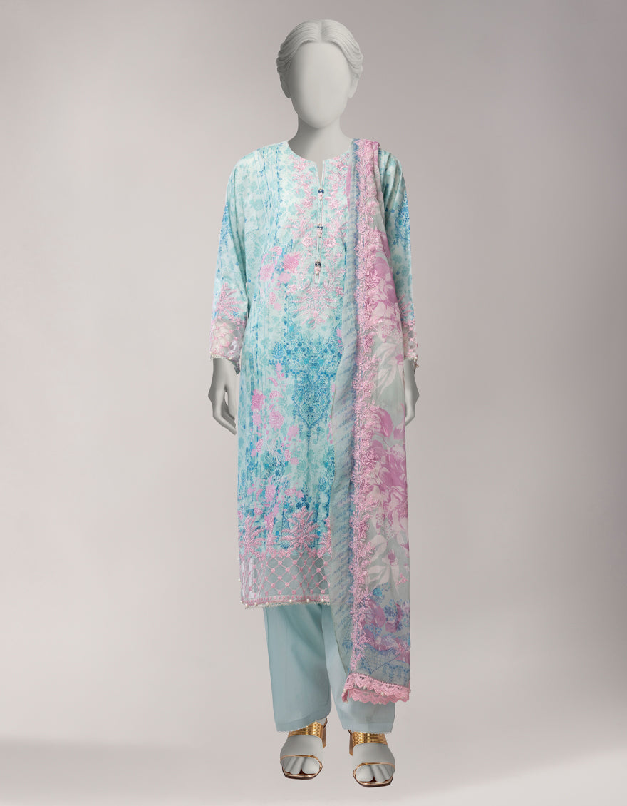 Green Lawn Embroidered Unstitched 3Pc
