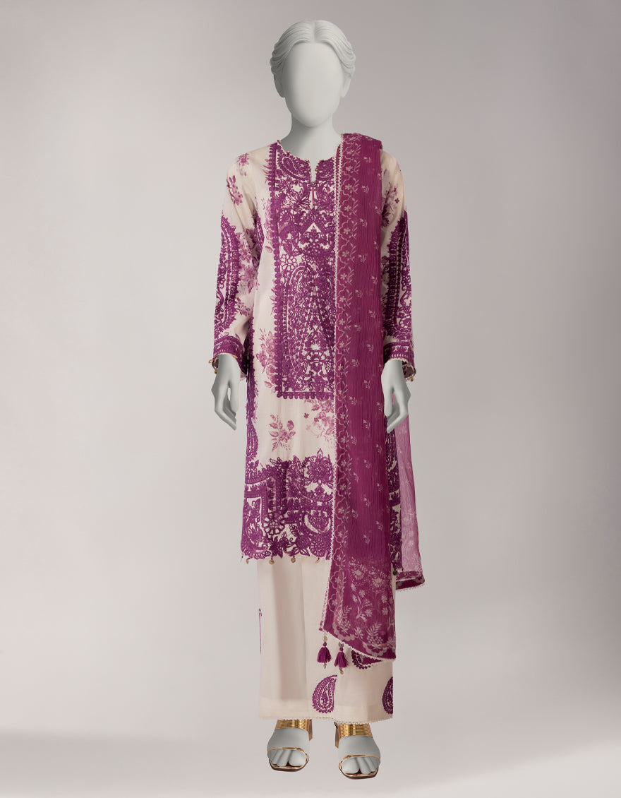 MULTICOLOR LAWN EMBROIDERED UNSTITCHED 3PC