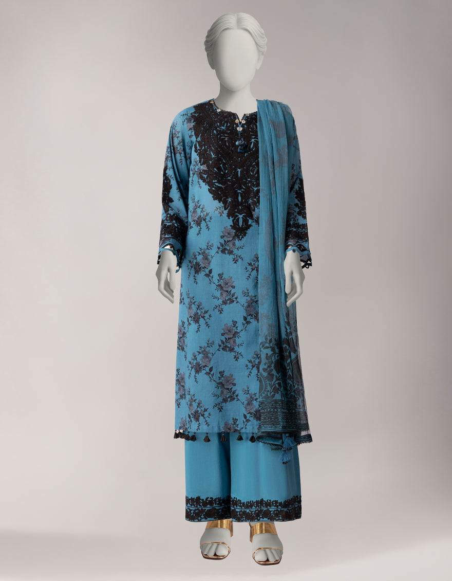 MULTICOLOR LAWN EMBROIDERED UNSTITCHED 3PC